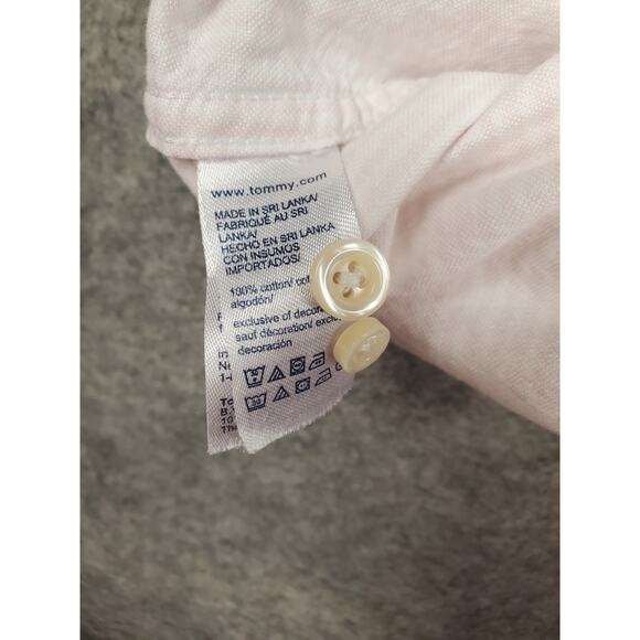 Tommy Hilfiger Women's Size Large Pink & White Stripe Button Down Shirt Preppy - Picture 4 of 6